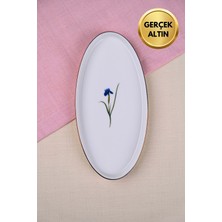 Tabak Evi Porselen Natura Iris Altın Yaldızlı Dik Yanaklı Kayık 26X13X2CM Tekli
