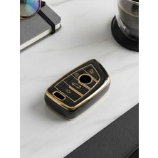 Lanitra Bmw 1 3 5 7 X1 X3 X4 X5 X6 F10 F15 F16 F20 F30 F18 F25 M3 M4 4 Buton Nano Anahtar Kılıfı Siyah-Gold