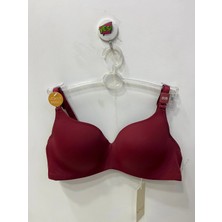 Belvü Kadın Desteksiz Balenli Boş Kap Micro Bordo Sütyen