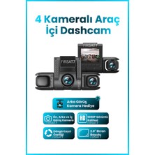 F433 Araç Içi Hd Kamera 4 Kameralı Wifi Özellikli 1080P Full Hd Gece Görüşlü G-Sensör Dashcam F433