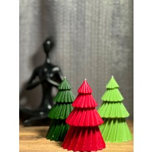 Dasman Arbor Gift Çam Ağacı Mum, 3 Adat Kahve Kokulu Yeşil Kırmızı Açık Yeşil