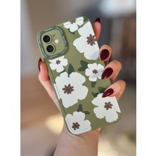 Miraz Tasarım IPHONE -12- Haki Çiçekli Kılıf