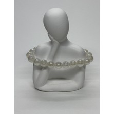 Gemsartdeco Beyaz Aynalı Akik Doğaltaş Bileklik