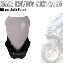 Nmax 125/155 2021-2024 Cam Siperlik 58 cm Füme Renk Ithal