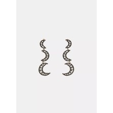 Venüs Design Çelik Taşlı Ay Küpe