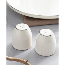 Şık Porselen Tuzluk ve Biberlik Seti, Silver Renk, Elegant ve Dayanıklı