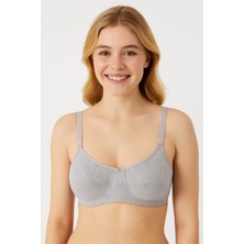 En Moda İç Giyim Gri Süngersiz Balensiz Pamuklu Penye Sütyen – Konforlu ve Doğal Günlük Kullanım Için Ideal