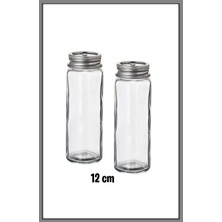 Şık Baharat Kavanozu Seti, Tuzluk ve Karabiberlik, 12 Cm, Modern Tasarım