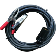Geseus Aküden Bağlantılı Araç Çakmaklık Uzatma Kablosu Akü Maşalı 12-24 Volt 16 Amper 2 X1,5mm Ttr Bakır 5 Mt-Siyah