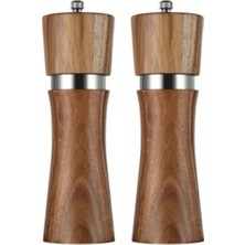 Ahşap Gövdeli Tuz ve Karabiber Öğütücü, 16 Cm, 2'li Set