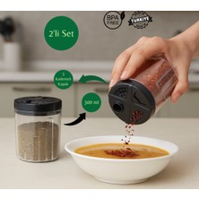 Çiftli 3 Kademeli Akıllı Baharatlık Seti 2X300ML, Pratik ve Şık Tasarım