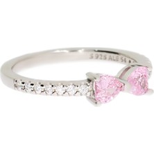 Celikchi Kadın Pembe Papyon Model Gümüş Yüzük