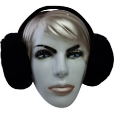 Spteks Siyah Renk Puflu Kulakları Sıcak Tutan Kışlık Peluş Kulaklık