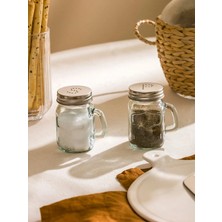 Cam Tuzluk ve Biberlik Seti, Metal Kapaklı, 1200 Ml, Şık ve Kullanışlı