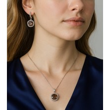 Parlavert Silver 925 Ayar Gümüş Sultanit Taşlı Küpe ve Kolye Takımı – Renk Değişen Küpe Kolye