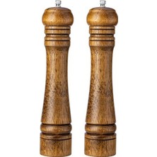 Bambu Gövdeli Ahşap Tuz ve Karabiber Değirmeni, Büyük Boy, 2'li Set
