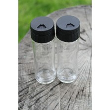Şık Siyah Plastik Kapaklı Tuzluk ve Biberlik 105 ml Set