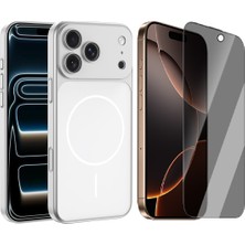 Vendas iPhone 17 Pro Max Kılıf Zore M-Safe Şarj Özellikli Kamera Korumalı Spark Kapak + Hayalet Ekran Koruyucu