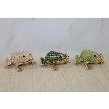 3E Grup Swarovski Taşlı Minik Figür - Kurbağa Model 2