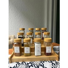 12'li Cam Baharatlık Takımı, Bambu Kapaklı, Şık ve Pratik Kullanım