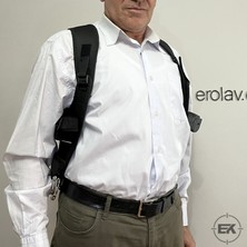 Erolav Profesyonel Çiftli Taktik Koltuk Altı Tabanca Kılıfı | Çift Şarjörlüklü, Kelepçe Bölmeli