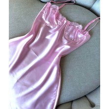 Hama Love Kadın Pembe Saten Gecelik