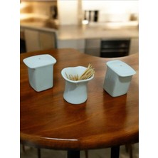 3'lü Porselen Tuzluk Takımı, Şık ve Dayanıklı, Ev ve Mutfak Için Ideal