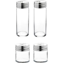 Pratik 4 Parça Tuzluk, Biberlik ve Baharatlık Seti, Şık ve Kullanışlı