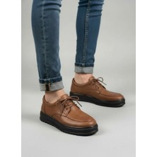 Joy Ayakkabı JY-T12X Arts Bağcıklı Cilt Erkek Günlük Spor Klasik Ayakkabı Cst - Taba