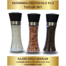 Değirmen Cam Tuzluk, Çankırı Doğal Tuz ile Dolu, Sağlıklı ve Şık Tasarım