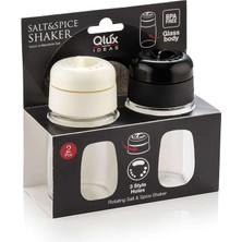 2’li Cam Tuzluk Biberlik Seti, 100 Ml, 3 Kademeli, Pratik Baharatlik
