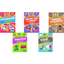 Uçanbalık Yayınları Anasınıfı Görsel Algı ve Dikkat+Çizgi+Matematik+Robotik Kodlama+Ingilizce Kitabım