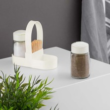 Cam Baharatlık ve Tuzluk Biberlik Seti, Kapaklı Kürdanlık ile Şık Kullanım