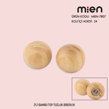 2'li Bambu Top Tuzluk ve Biberlik Takımı, Şık ve Pratik Kullanım Sağlar