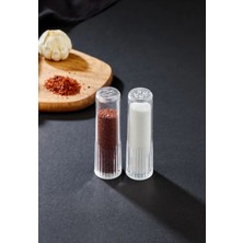 Kristal Tuzluk ve Biberlik Seti, 2'li, Dayanıklı Plastik, Şık Tasarım