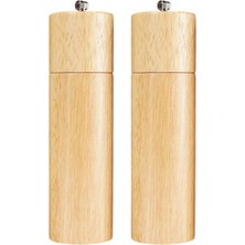 Bambu Ahşap Tuz Karabiber Öğütücü Seti, 21 Cm, 2'li