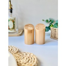 Doğal Bambu Tuzluk ve Biberlik Seti, Şık ve Pratik Mutfak Aksesuarı