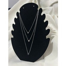 Huma Butik Takı Aksesuar Üçlü Çelik Kolye Seti