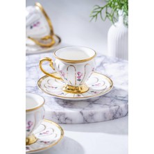Şık 6 Kişilik Beyaz Kahve Fincanı Takımı, 90 Ml, Modern Tasarım