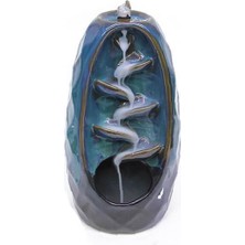 cosangroup Seramik Geri Akış Çift Taraflı Şelale Buhurdanlık – Tütsülük – Duman Şelalesi Efektli Dekoratif