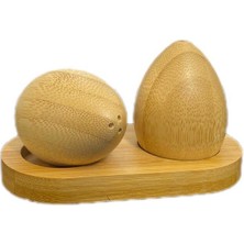 Bambu Yumurta Tuzluk ve Biberlik Takımı, Şık ve Pratik Mutfak Aksesuarı