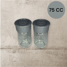 2'li Cam Tuzluk Seti, Kapaklı, 75 Cc, Şık ve Pratik Tasarım