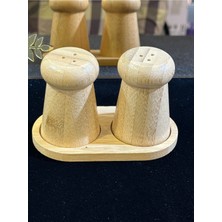 Şık Bambu 2'li Tuzluk Takımı, Doğal ve Estetik Mutfak Aksesuarı