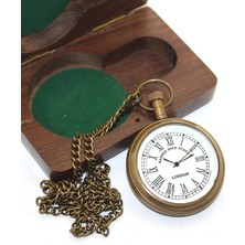 Ahşap Kutulu Pirinç Köstekli Saat KSK2055