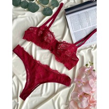 Hama Love Kadın Bordo Dantel Iç Çamaşır Takımı