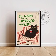 512 Art Design Kedi Yazı Tasarım Modern Dekor Estetik Poster Çerçevesiz