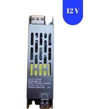 Powerr Led Aydınlatma 12 Volt 16.5 Amper Ultra Ince Slim Metal Kasa Trafo