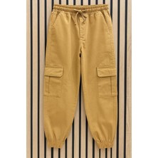NerKids Erkek Çocuk Kahverengi Kargo Pantolon