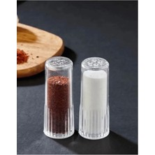 Şık 2'li Kristal Görünümlü Akrilik Tuzluk ve Biberlik Seti