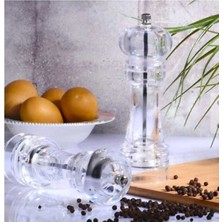 Akrilik Baharat Öğütücü Seti, 18 Cm, 2'li, Tuz ve Karabiber Değirmeni